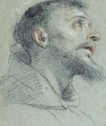 Studie av hodet til Saint Francis
